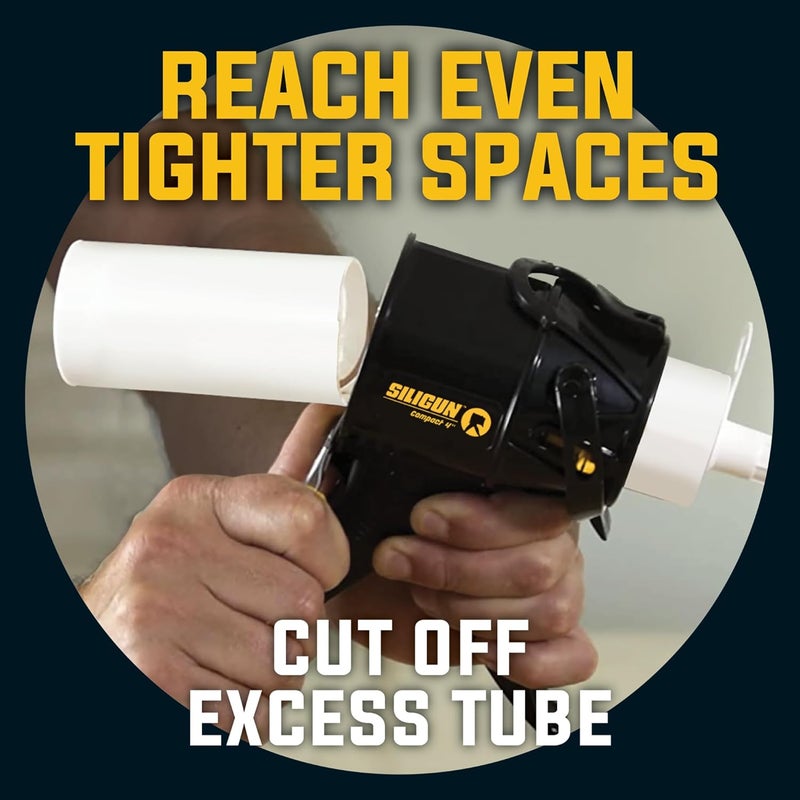SILIGUN ™ Compact Caulking Gun with Caulking Tools and Caulk Nozzle - No Drip Caulk Gun - Patented Design - Lightweight ABS Frame - Works with All 10 oz Tubes - Image 5